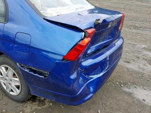 1HGES16384L012460 - 2004 HONDA CIVIC DX V BLUE photo 9