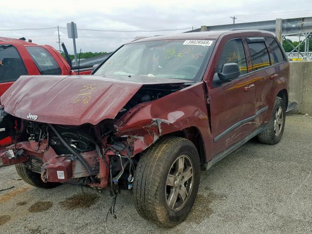 1J8GR48K07C614159 - 2007 JEEP GRAND CHER MAROON photo 2