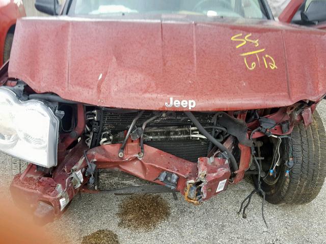 1J8GR48K07C614159 - 2007 JEEP GRAND CHER MAROON photo 7