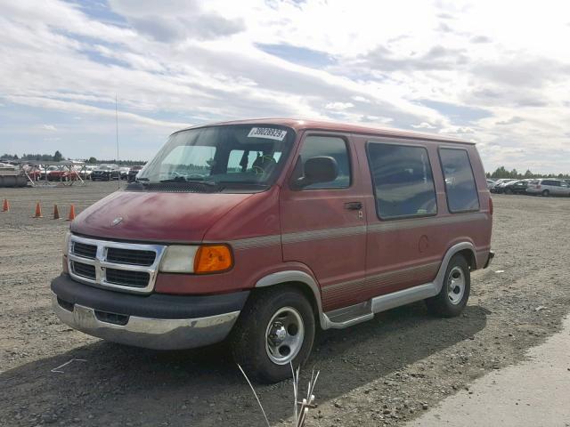 2B6HB11X9WK124326 - 1998 DODGE RAM VAN B1 RED photo 2