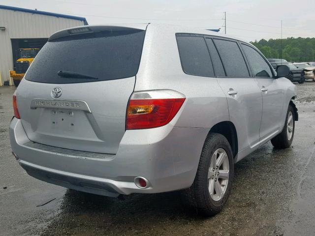 5TDZK3EH6AS014193 - 2010 TOYOTA HIGHLANDER SILVER photo 4