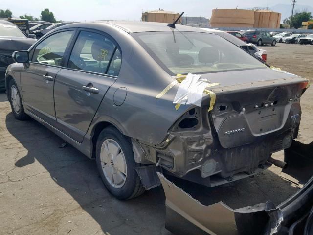 JHMFA36238S012417 - 2008 HONDA CIVIC HYBR GRAY photo 3