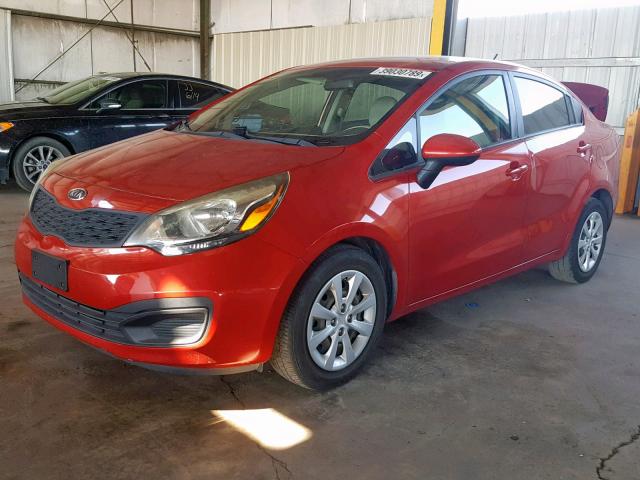 KNADM4A33D6099256 - 2013 KIA RIO LX RED photo 2