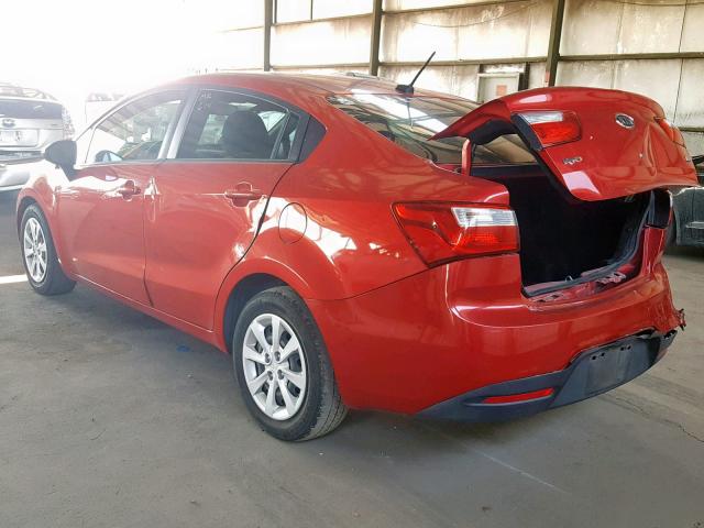 KNADM4A33D6099256 - 2013 KIA RIO LX RED photo 3