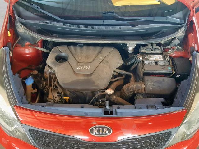 KNADM4A33D6099256 - 2013 KIA RIO LX RED photo 7