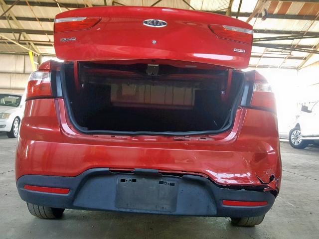 KNADM4A33D6099256 - 2013 KIA RIO LX RED photo 9