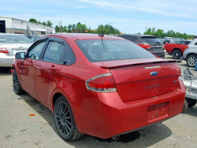 1FAHP3GN7AW204316 - 2010 FORD FOCUS SES RED photo 3