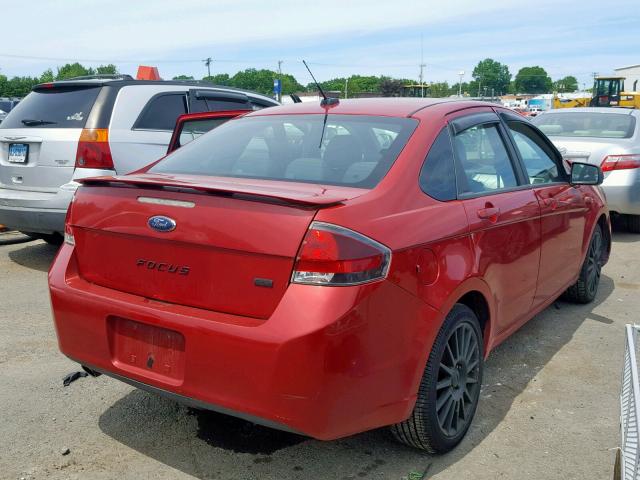 1FAHP3GN7AW204316 - 2010 FORD FOCUS SES RED photo 4