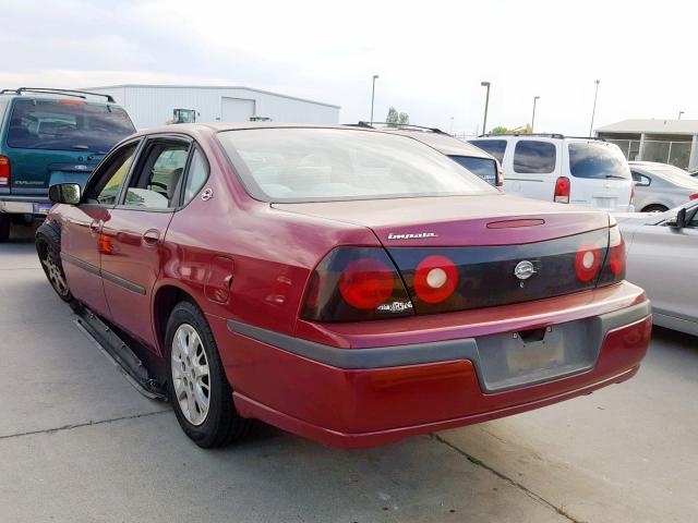 2G1WF52E759129020 - 2005 CHEVROLET IMPALA RED photo 3