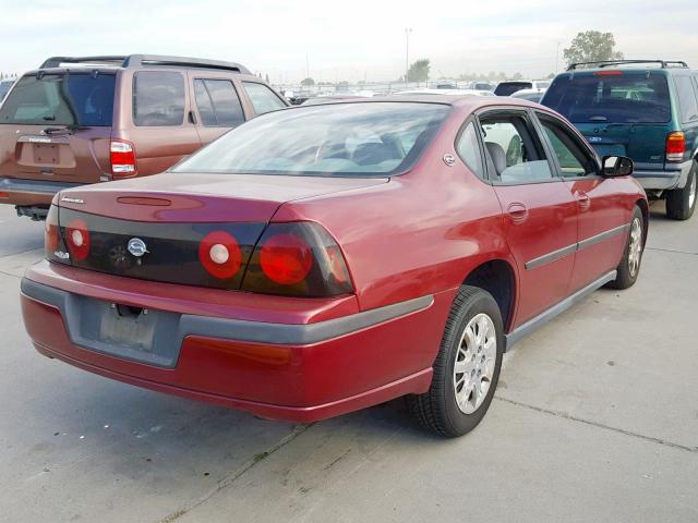 2G1WF52E759129020 - 2005 CHEVROLET IMPALA RED photo 4