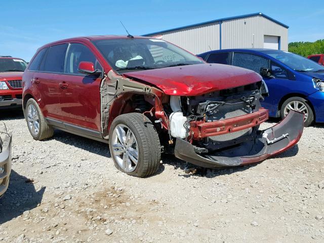 2FMDK3JC9EBA41234 - 2014 FORD EDGE SEL RED photo 1