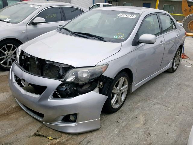 2T1BE40E79C026725 - 2009 TOYOTA COROLLA XR SILVER photo 2