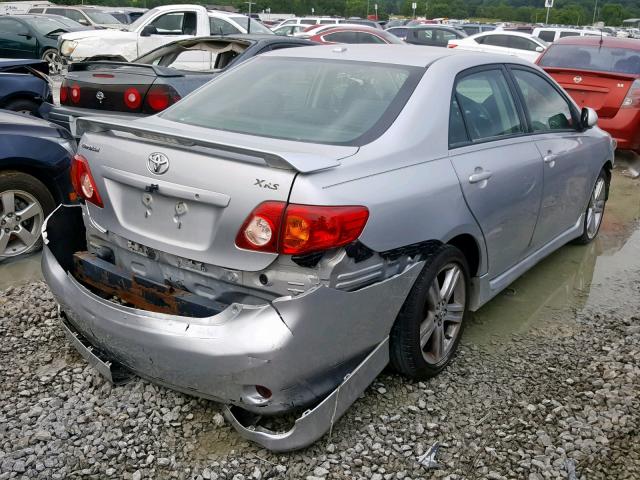 2T1BE40E79C026725 - 2009 TOYOTA COROLLA XR SILVER photo 4