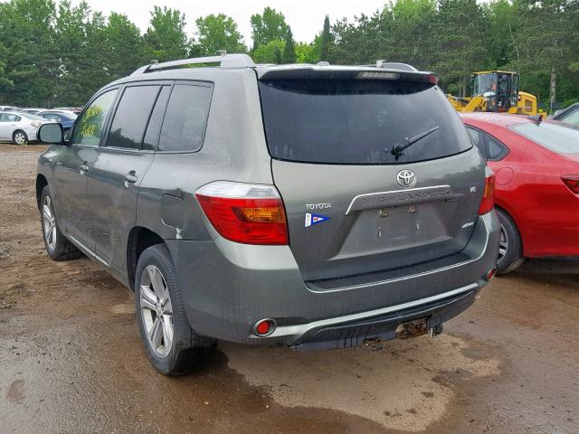 JTEES43A292144397 - 2009 TOYOTA HIGHLANDER GRAY photo 3