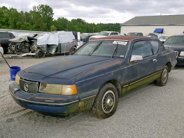 1MEBM6036HH715239 - 1987 MERCURY COUGAR LS BLUE photo 2