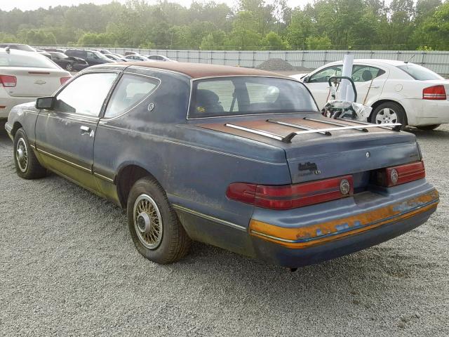 1MEBM6036HH715239 - 1987 MERCURY COUGAR LS BLUE photo 3