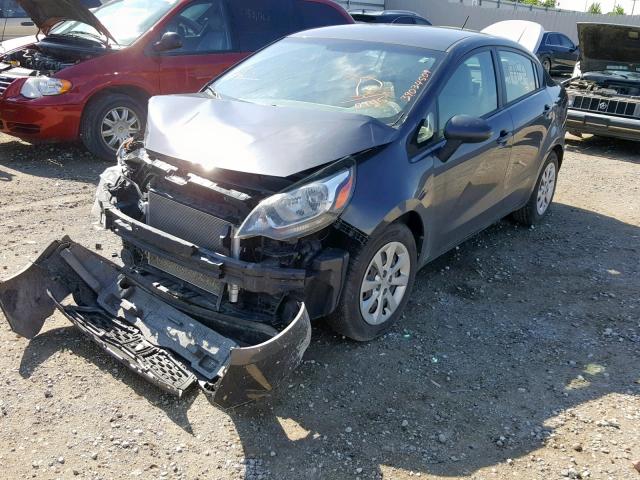 KNADN4A30D6200945 - 2013 KIA RIO EX GRAY photo 2