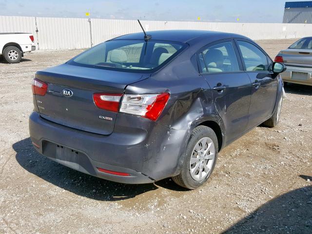 KNADN4A30D6200945 - 2013 KIA RIO EX GRAY photo 4