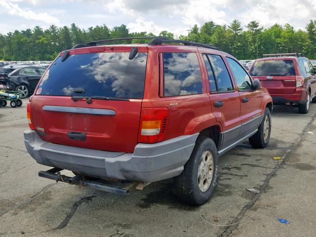 1J4GW48S71C679303 - 2001 JEEP GRAND CHER RED photo 4