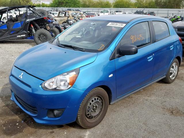 ML32A3HJ1FH052996 - 2015 MITSUBISHI MIRAGE DE BLUE photo 2