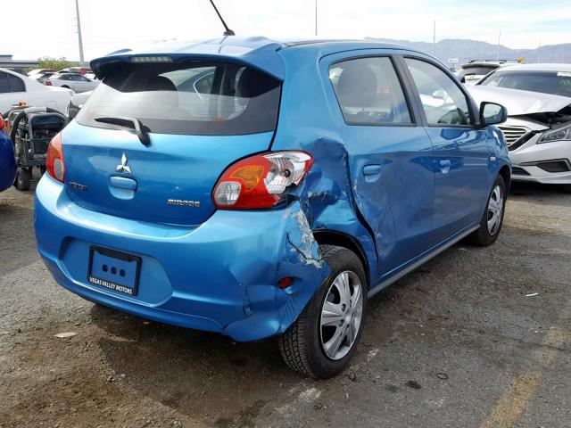 ML32A3HJ1FH052996 - 2015 MITSUBISHI MIRAGE DE BLUE photo 4