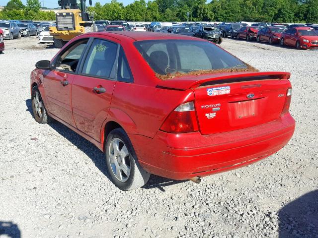 1FAHP34N56W257351 - 2006 FORD FOCUS ZX4 RED photo 3