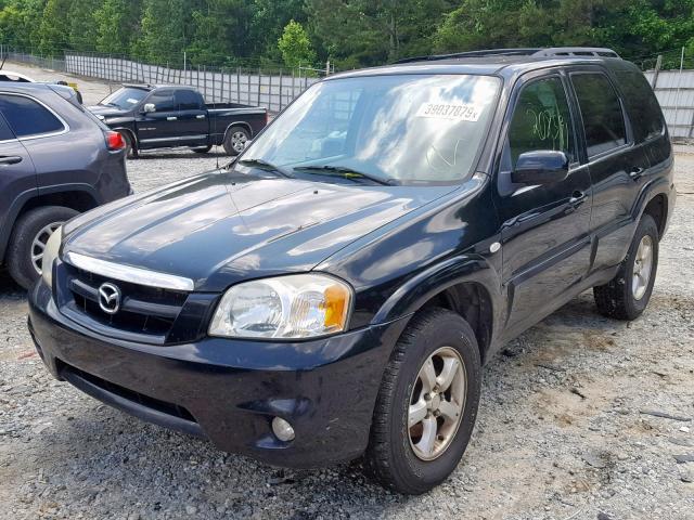 4F2YZ06125KM38345 - 2005 MAZDA TRIBUTE S BLACK photo 2