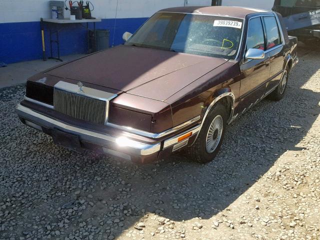 1C3XC66R2LD888380 - 1990 CHRYSLER NEW YORKER MAROON photo 2