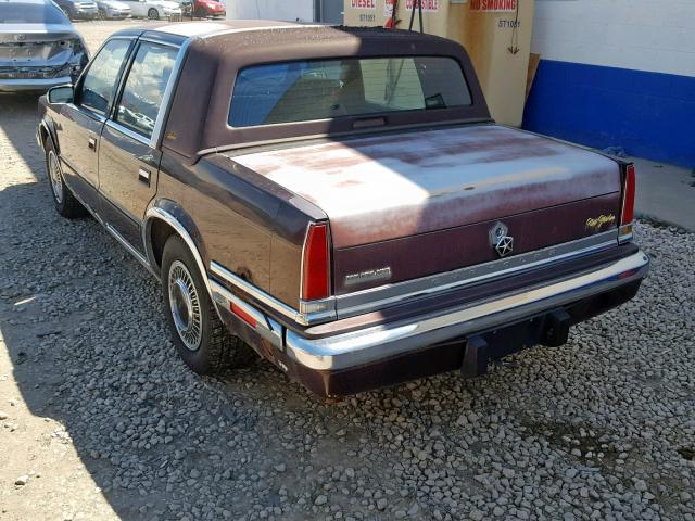 1C3XC66R2LD888380 - 1990 CHRYSLER NEW YORKER MAROON photo 3