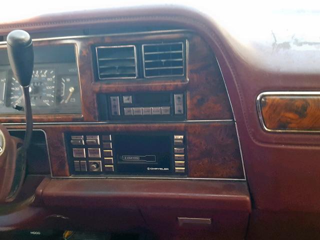 1C3XC66R2LD888380 - 1990 CHRYSLER NEW YORKER MAROON photo 9