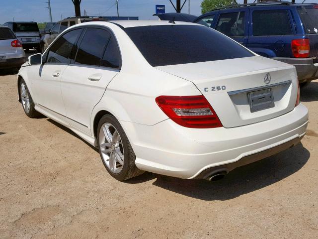 WDDGF4HB5CR215874 - 2012 MERCEDES-BENZ C 250 WHITE photo 3