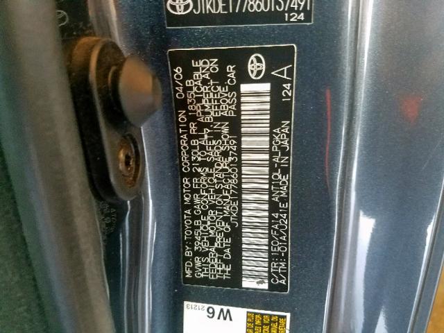 JTKDE177860137491 - 2006 TOYOTA SCION TC 石墨色 照片 10