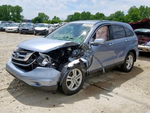 5J6RE4H73BL029148 - 2011 HONDA CR-V EXL BLUE photo 10