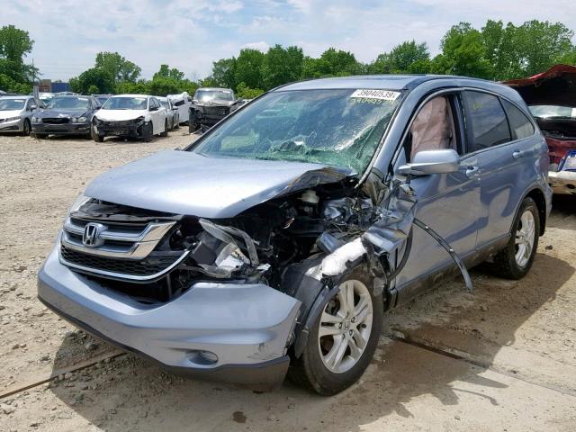 5J6RE4H73BL029148 - 2011 HONDA CR-V EXL BLUE photo 2