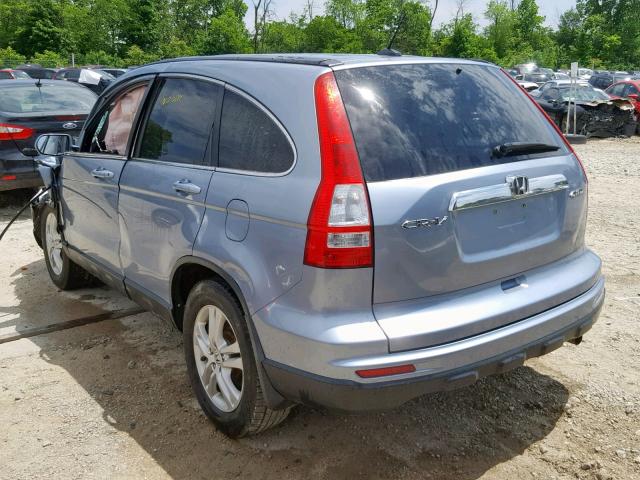 5J6RE4H73BL029148 - 2011 HONDA CR-V EXL BLUE photo 3