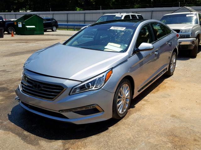 5NPE34AF6FH106455 - 2015 HYUNDAI SONATA SPO SILVER photo 2