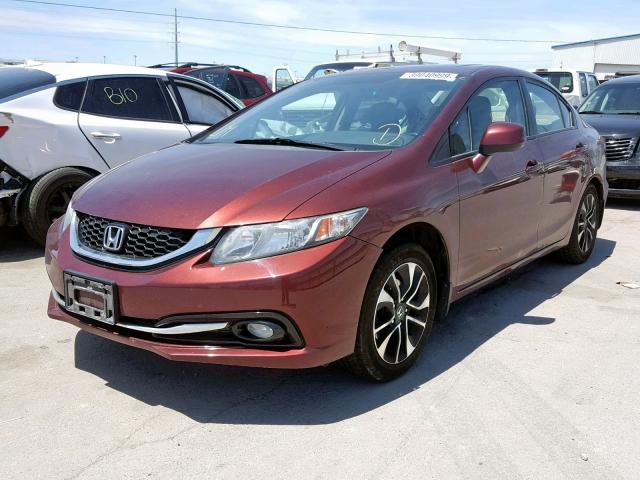 19XFB2F98DE006440 - 2013 HONDA CIVIC EXL MAROON photo 2