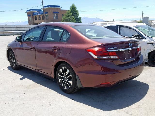 19XFB2F98DE006440 - 2013 HONDA CIVIC EXL MAROON photo 3