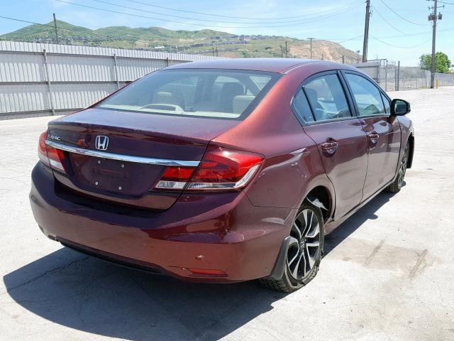 19XFB2F98DE006440 - 2013 HONDA CIVIC EXL MAROON photo 4