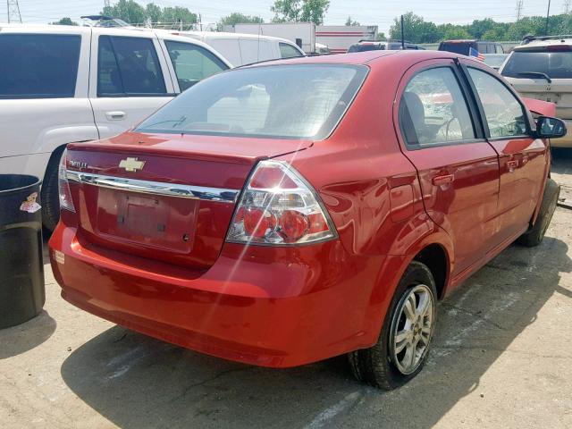 KL1TG5DE2BB151187 - 2011 CHEVROLET AVEO LT RED photo 4