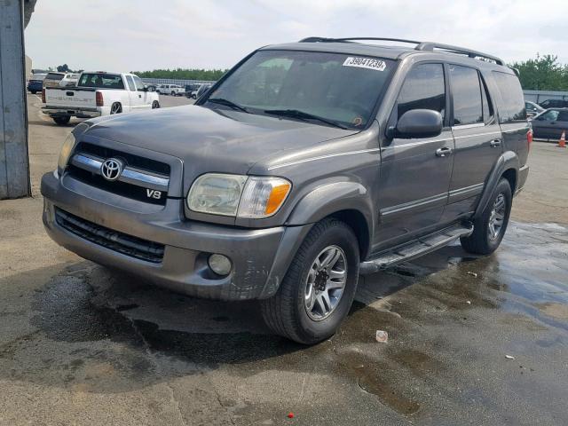 5TDZT38A55S240632 - 2005 TOYOTA SEQUOIA LI CHARCOAL photo 2