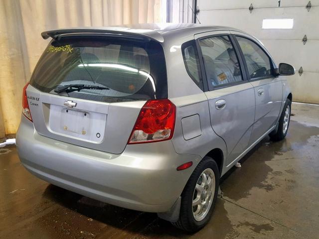 KL1TG62605B325280 - 2005 CHEVROLET AVEO LT SILVER photo 4