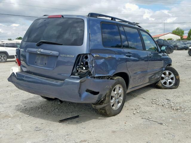 JTEEP21A770207351 - 2007 TOYOTA HIGHLANDER BLUE photo 4