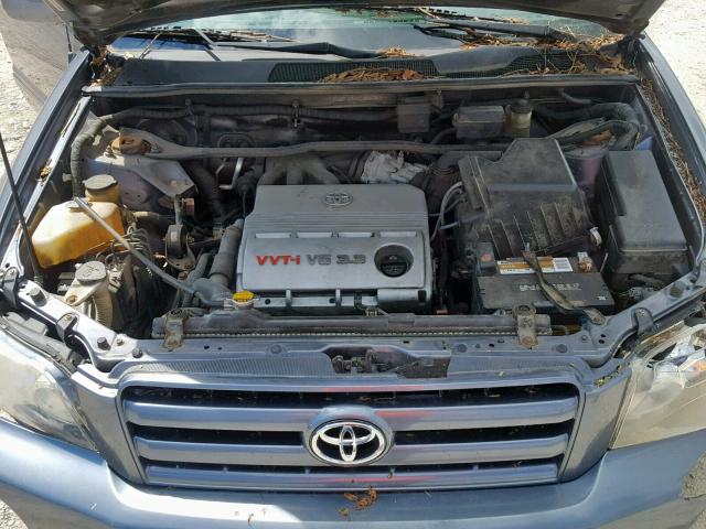 JTEEP21A770207351 - 2007 TOYOTA HIGHLANDER BLUE photo 7