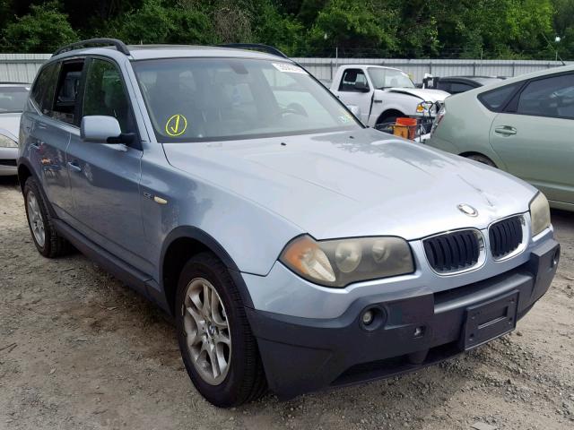 WBXPA73494WC39784 - 2004 BMW X3 2.5I BLUE photo 1