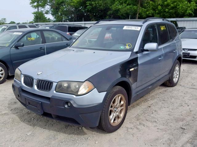 WBXPA73494WC39784 - 2004 BMW X3 2.5I BLUE photo 2