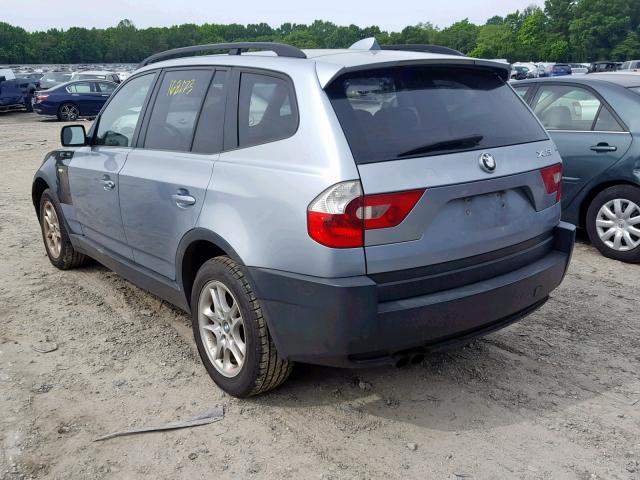 WBXPA73494WC39784 - 2004 BMW X3 2.5I BLUE photo 3