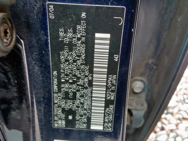 JTLKT324850189980 - 2005 TOYOTA SCION XB 黑色 照片 10