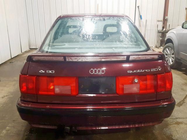 WAUHE58A9MA036037 - 1991 AUDI 90 QUATTRO MAROON photo 9