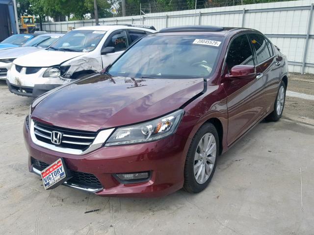 1HGCR3F86FA013101 - 2015 HONDA ACCORD EXL MAROON photo 2